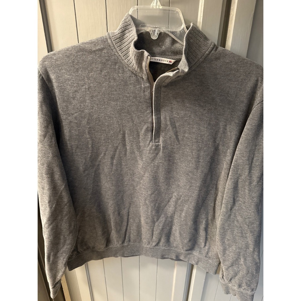 Cutter & Buck Mens Gray Pullover 1/4 Zip‎ Long Sleeve Sweatshirt Top Large